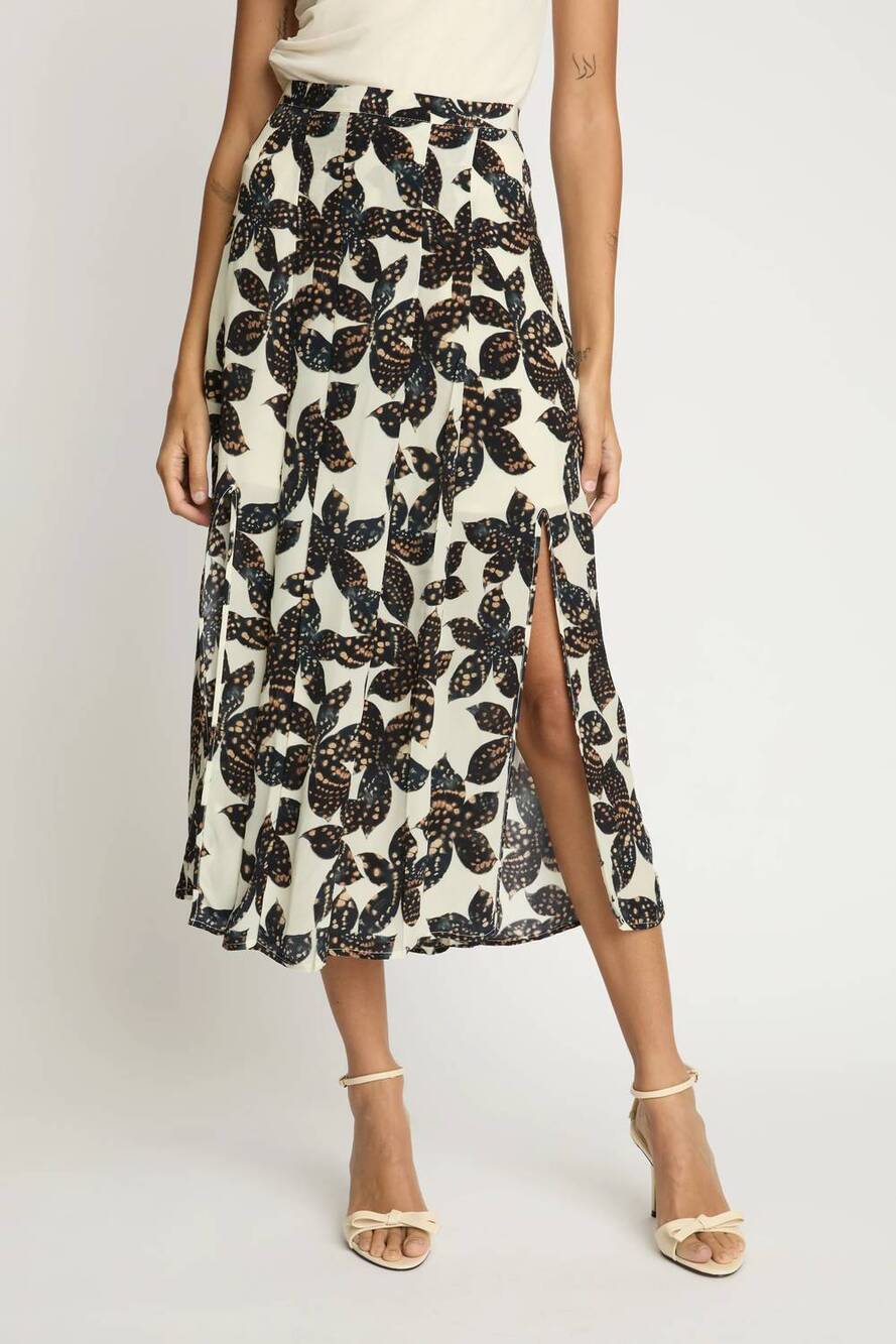 NEW CABALLERO glenda midi skirt in ivory